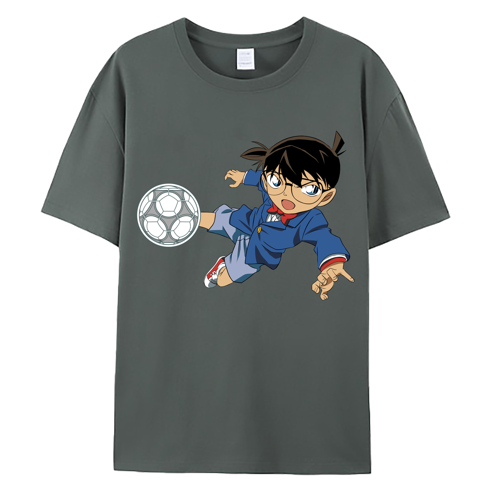 （画像用） 名探偵コナン 江戸川 コナン Detective Conan Conan Edogawa 綿100％ メンズ半袖Tシャツ｜肌触りやわらか＆通気性